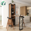 Apartment Wooden Dining Table Foldable Bar Wine Cabinet